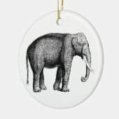ヴィンテージ象スケッチ セラミックオーナメント (左)
