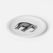 ヴィンテージ象スケッチ ペーパープレート (アングル)