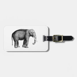 ヴィンテージ象スケッチ ラゲッジタグ