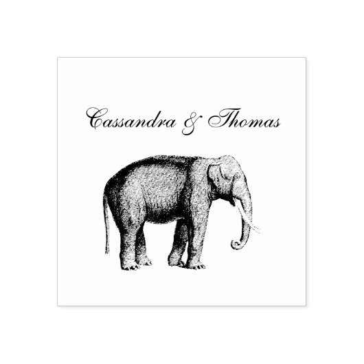 ヴィンテージ象スケッチ ラバースタンプ (インプリント)