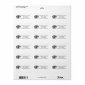 ヴィンテージ象スケッチ ラベル (フルシート)