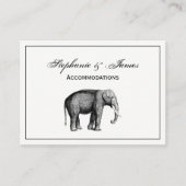 ヴィンテージ象スケッチ 名刺 (正面)