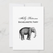 ヴィンテージ象スケッチ 招待状 (正面)