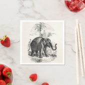 ヴィンテージ象パーソナライズされた象 スタンダードカクテルナプキン (インサイチュ)