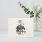 ヴィンテージ象パーソナライズされた象 ポストカード (スタンド正面)