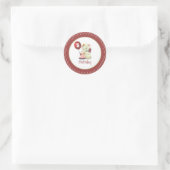 ヴィンテージ象誕生日クラシックラウンドステッカー ラウンドシール (バッグ)