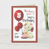 ヴィンテージ象誕生日グリーティングカード 招待状 (正面)