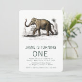 ヴィンテージ象誕生日招待状 招待状 (スタンド正面)