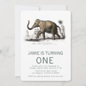 ヴィンテージ象誕生日招待状 招待状 (正面)