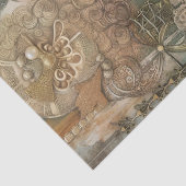 ヴィンテージ貝殻付き人魚、ターコイズ金ゴールド 薄葉紙 (詳細)