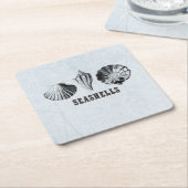 ヴィンテージ貝 スクエアペーパーコースター (アングル)