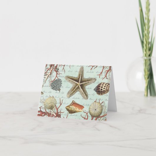 ヴィンテージ貝…ノートカード カード (正面)