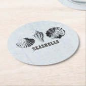 ヴィンテージ貝 ラウンドペーパーコースター (アングル)
