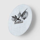 ヴィンテージ貝 ラウンド壁時計 (傾斜)