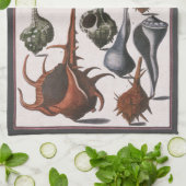 ヴィンテージ貝、海貝殻海洋生物 キッチンタオル (折り畳み)