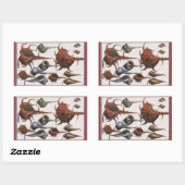 ヴィンテージ貝、海貝殻海洋生物 長方形シール (シート)