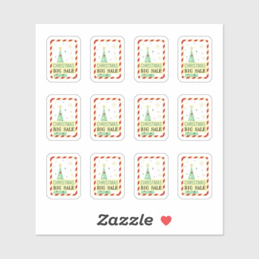 ヴィンテージ販売のクリスマスツリー付きシール シール (シート)