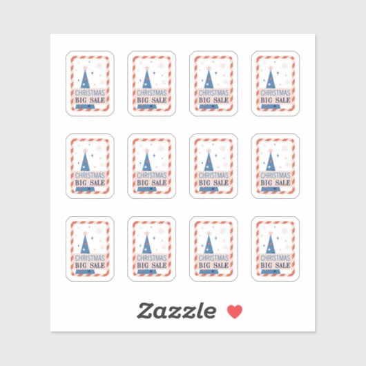 ヴィンテージ販売の青いクリスマスツリー付きシール シール (シート)