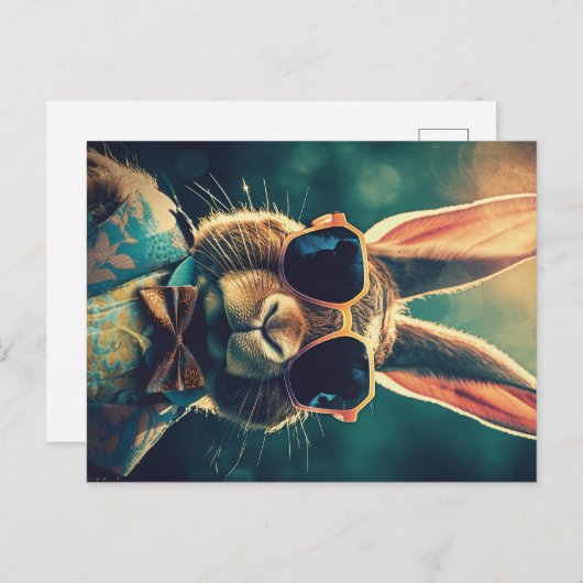 ヴィンテージ貴族のイースターバニーはサングラスを着て ポストカード (正面/裏面)