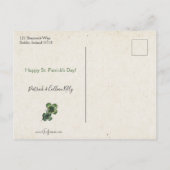 ヴィンテージ賛美アイリッシュ&クローバー華美フレーム シーズンポストカード (裏面)