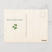 ヴィンテージ賛美アイルランドのシャームロックとフレ素朴ーム ポストカード (裏面)