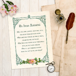ヴィンテージ賛美アイルランドのシャームロックとフレ素朴ーム ポストカード
