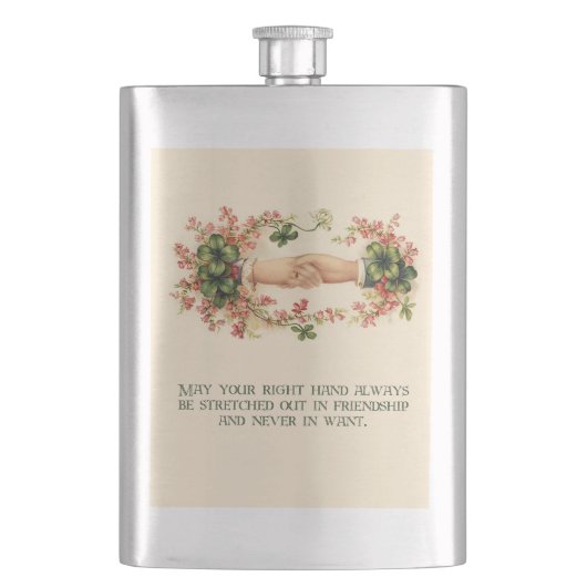 ヴィンテージ賛美アイルランドの手とシャーロック フラスク (正面)
