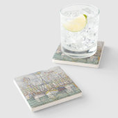 ヴィンテージ賛美ズ・オブ・マグロ・フリート(Groix) ストーンコースター (横)