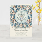 ヴィンテージ賛美ママメアリーと天使 カード (黄色い花)