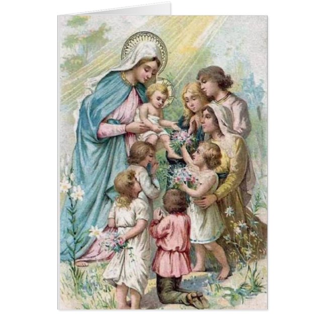 ヴィンテージ賛美ヴァージンマリーイエス宗教的 (正面)