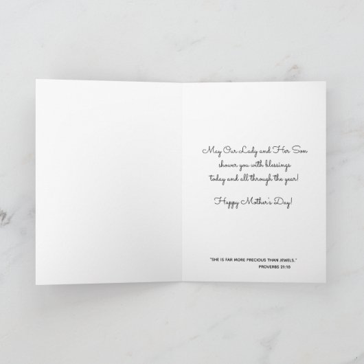 ヴィンテージ賛美ヴァージンマリーイエズス宗教 カード (内部)