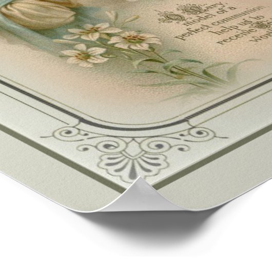 ヴィンテージ賛美ヴァージンメアリーはユーカリストを崇拝する ポスター (角)