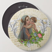 ヴィンテージ賛美ヴァージンメアリーイエスバラ 缶バッジ (正面&裏面)