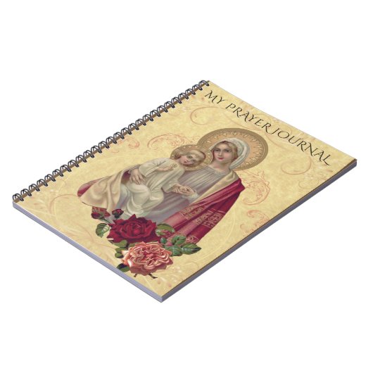 ヴィンテージ賛美ヴァージンメアリーベビーイエスフローラ ノートブック (左側)