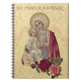 ヴィンテージ賛美ヴァージンメアリーベビーイエスフローラ ノートブック (正面)