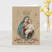 ヴィンテージ賛美ヴァージンメリーイエズマザーズデイ カード (黄色い花)