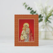 ヴィンテージ賛美ヴァージン・メアリーとイエス ポストカード (スタンド正面)
