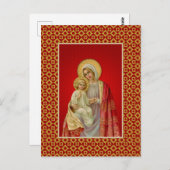 ヴィンテージ賛美ヴァージン・メアリーとイエス ポストカード (正面/裏面)