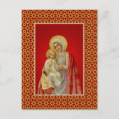 ヴィンテージ賛美ヴァージン・メアリーとイエス ポストカード (正面)