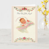 ヴィンテージ賛美-この小さな天使。 カード (黄色い花)