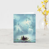 ヴィンテージ賢人と天使のクリスマスカード カード (黄色い花)