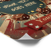 ヴィンテージ賭博編集可能 ポスター (角)