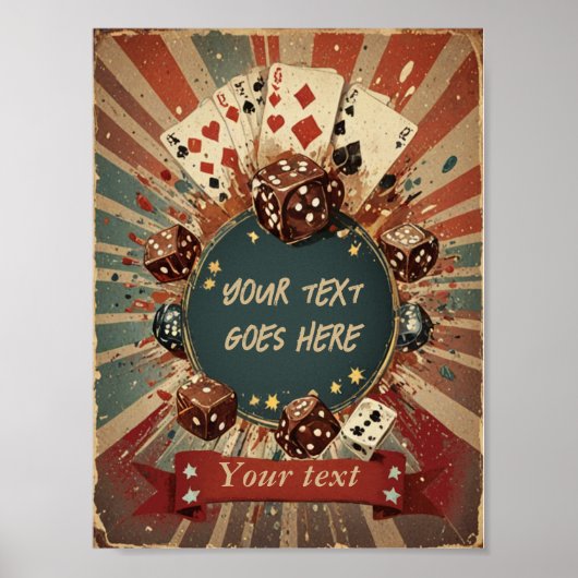 ヴィンテージ賭博編集可能 ポスター (正面)