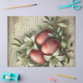 ヴィンテージ赤いイースターの卵とユリの花 薄葉紙 (クラフト)