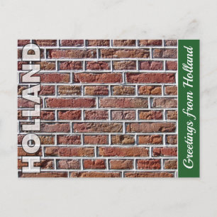 ヴィンテージ赤いオランダBrickworkポインティング写真 ポストカード