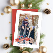 ヴィンテージ赤いスレイの乗り物　１枚の写真 シーズンカード