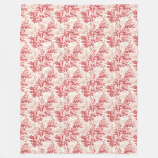 ヴィンテージ赤いトゥイルドジョイ フリースブランケット (正面)