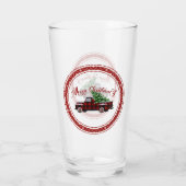 ヴィンテージ赤いトラックのメリークリスマス！ タンブラーグラス (裏面)
