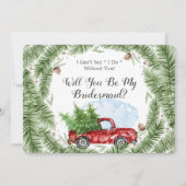 ヴィンテージ赤いトラック私の花嫁招待状 招待状 (正面)