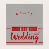 ヴィンテージ赤いバンティング、写真は日付カードを保存 名刺 (外部フラット)